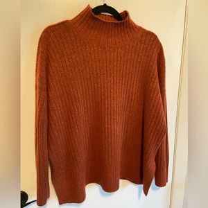 Loft Orange Pullover Mockneck Sweater